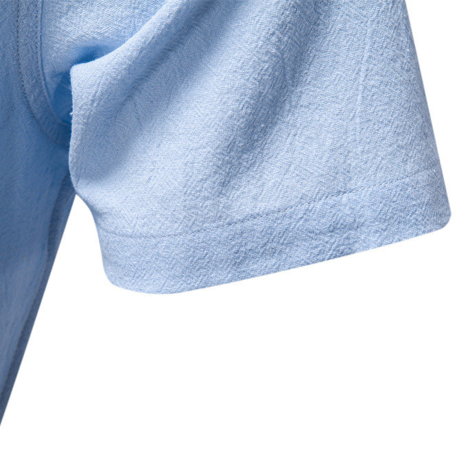 Herrar kortärmad Henley-shirt med praktisk knapplist och modern design Mirla-Eva Jonsson