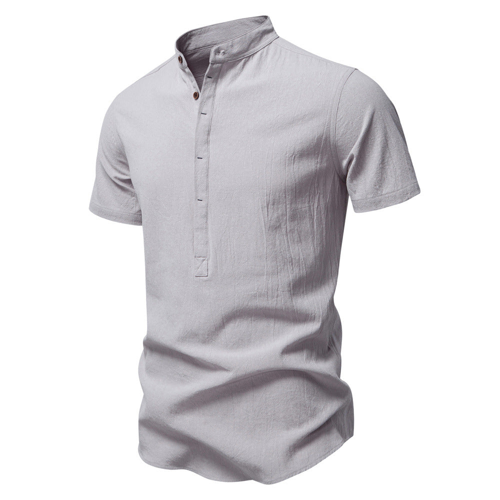Herrar kortärmad Henley-shirt med praktisk knapplist och modern design Mirla-Eva Jonsson