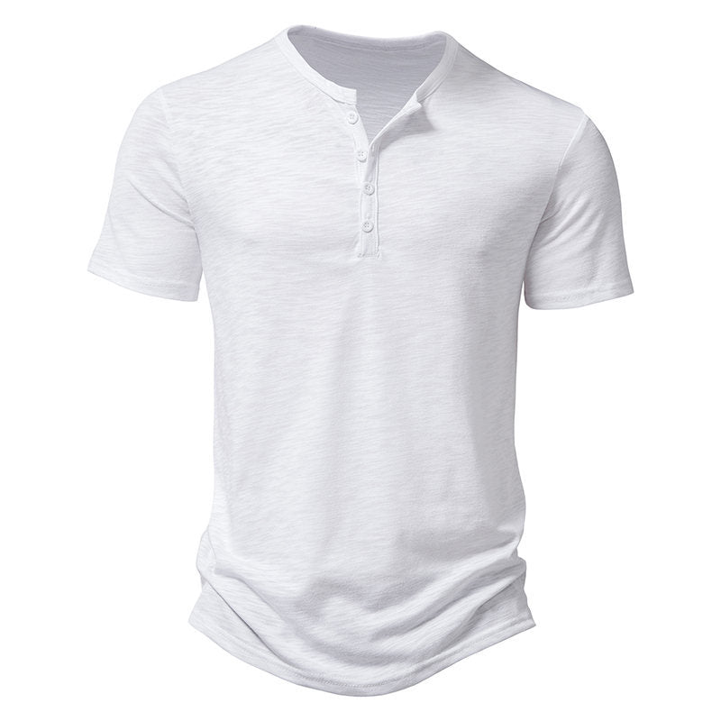 Herrar kortärmad Henley-tröja med klassisk knappdesign Eva Jonsson-Eva Jonsson