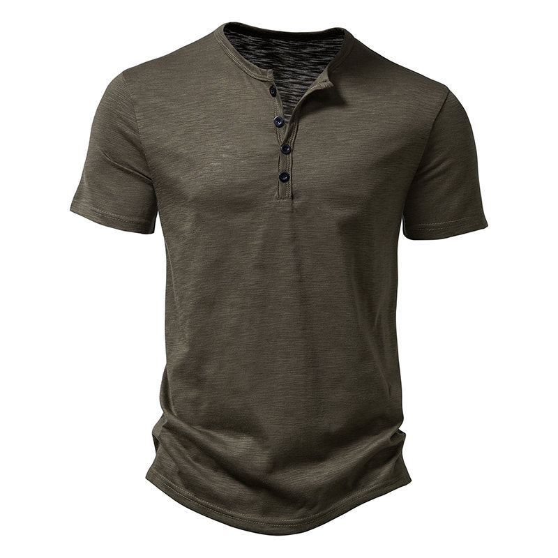 Herrar kortärmad Henley-tröja med klassisk knappdesign Mirla-Eva Jonsson
