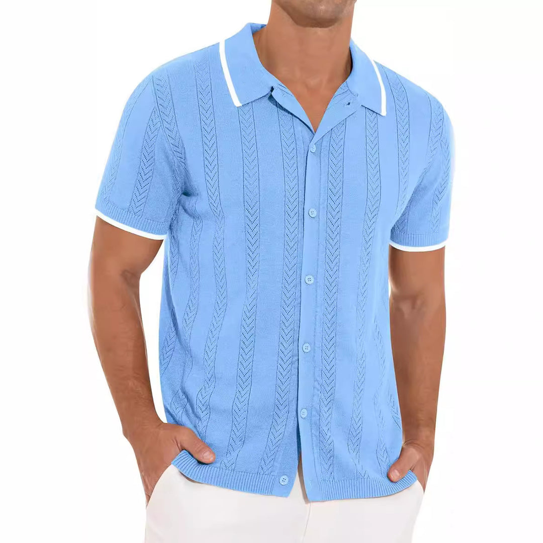 Herrar kortärmad polo med strukturerad design Eva Jonsson-Eva Jonsson