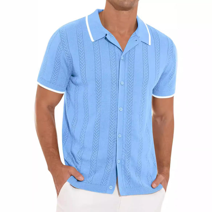 Herrar kortärmad polo med strukturerad design Eva Jonsson-Eva Jonsson