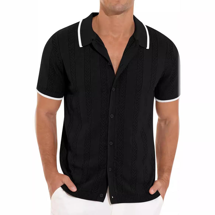 Herrar kortärmad polo med strukturerad design Eva Jonsson-Eva Jonsson