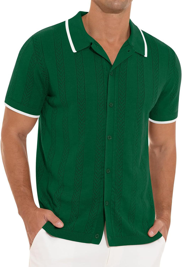 Herrar kortärmad polo med strukturerad design Eva Jonsson-Eva Jonsson