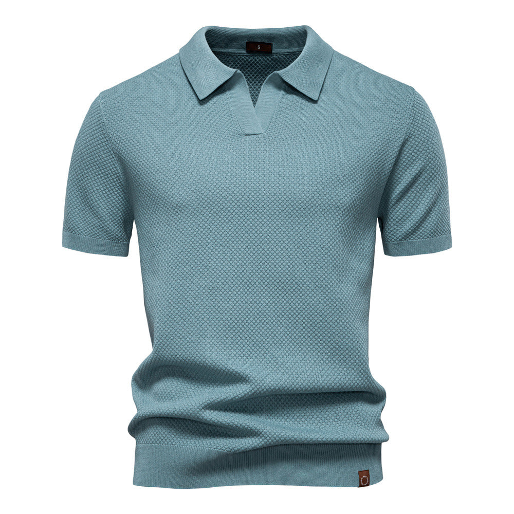 Herrar kortärmad polo skjorta med strukturerad design Eva Jonsson-Eva Jonsson