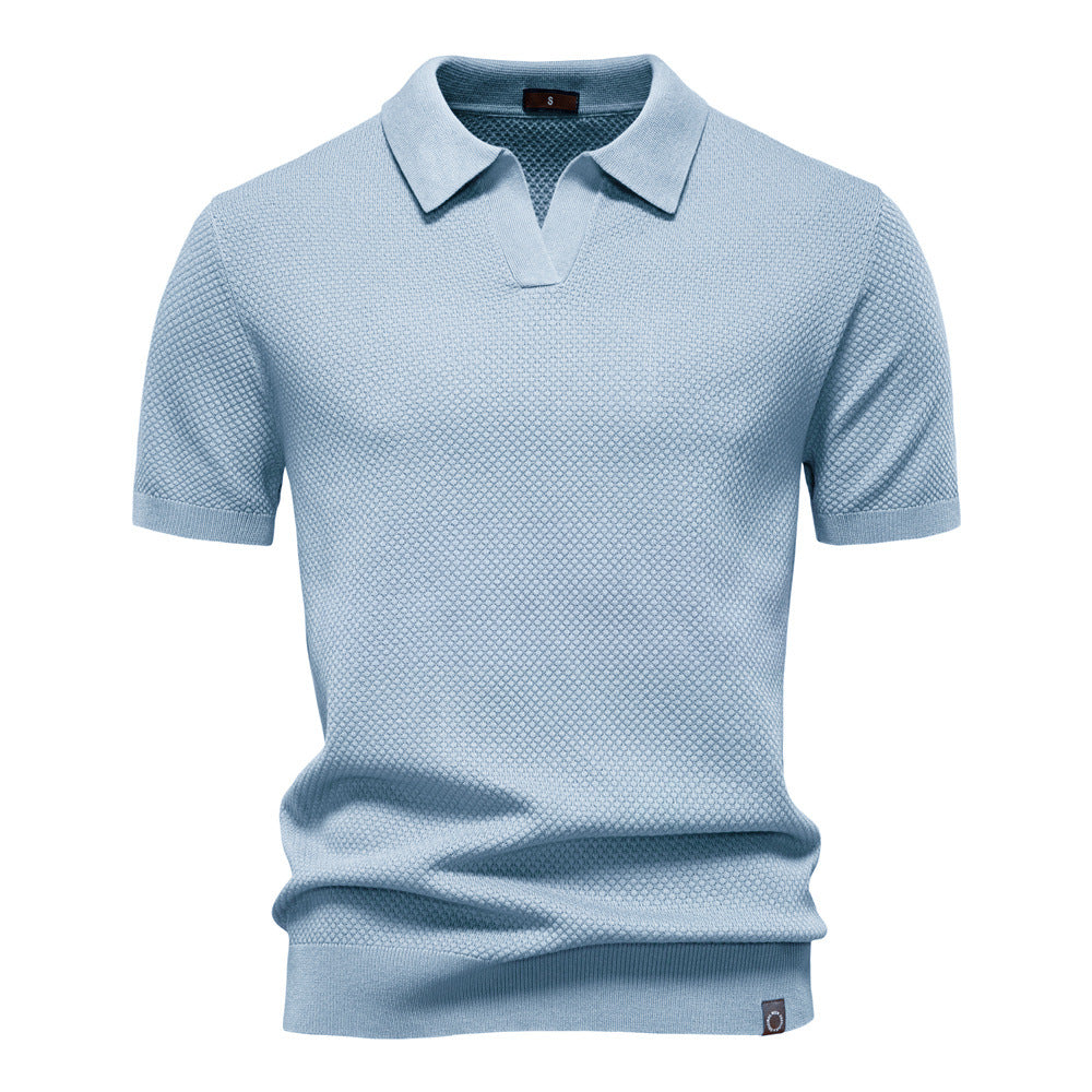 Herrar kortärmad polo skjorta med strukturerad design Eva Jonsson-Eva Jonsson