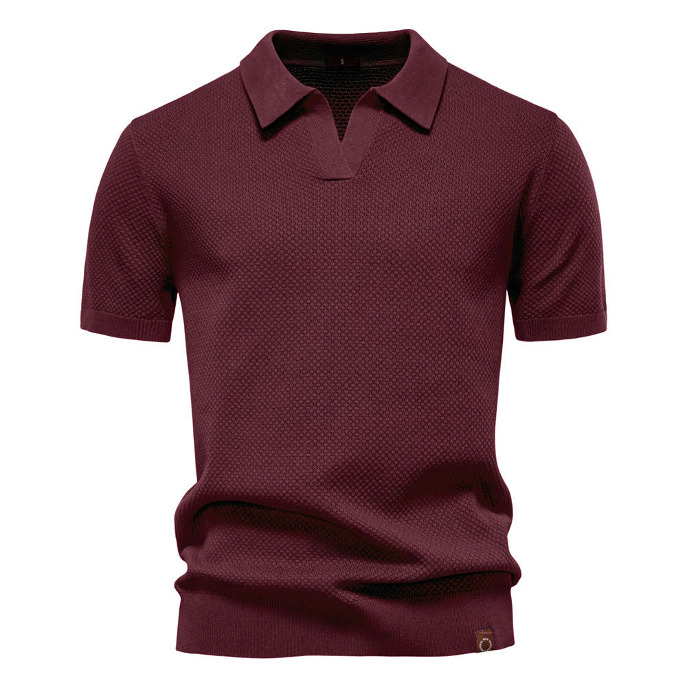 Herrar kortärmad polo skjorta med strukturerad design Eva Jonsson-Eva Jonsson