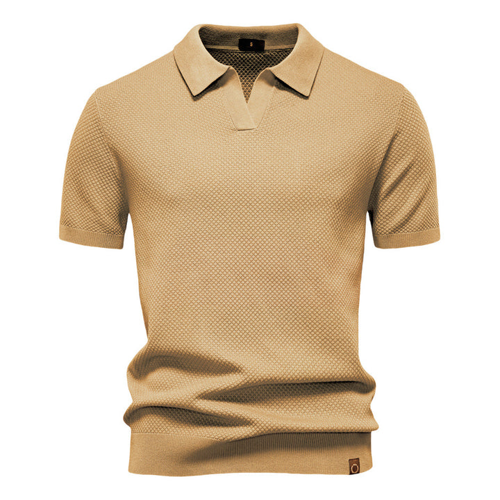 Herrar kortärmad polo skjorta med strukturerad design Eva Jonsson-Eva Jonsson