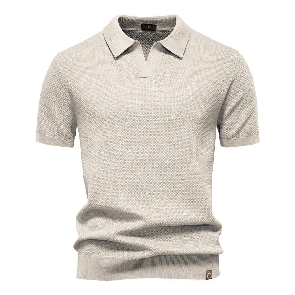 Herrar kortärmad polo skjorta med strukturerad design Eva Jonsson-Eva Jonsson