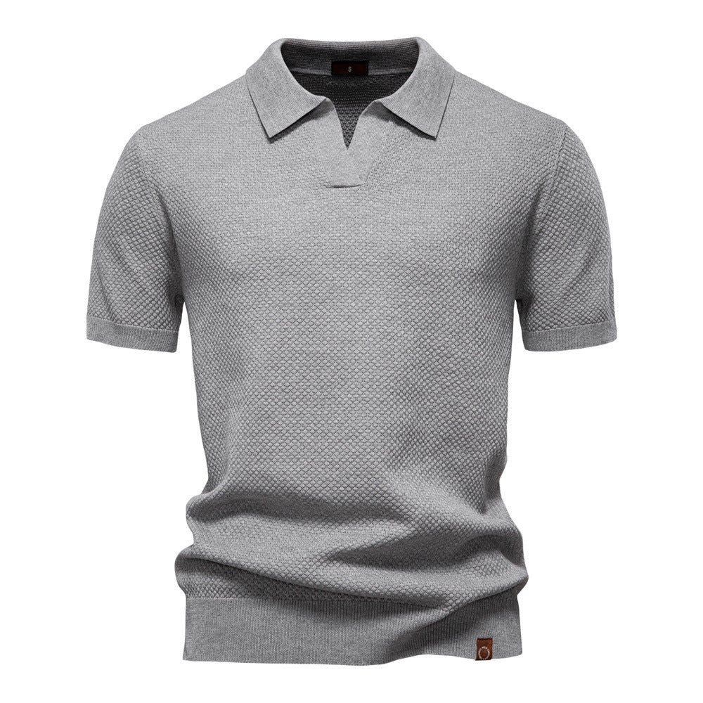 Herrar kortärmad polo skjorta med strukturerad design Eva Jonsson-Eva Jonsson