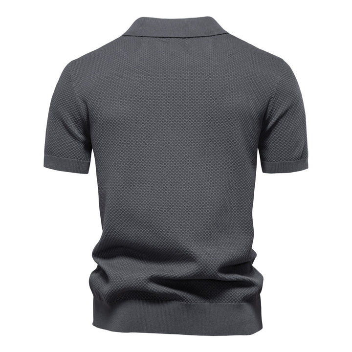 Herrar kortärmad polo skjorta med strukturerad design Eva Jonsson-Eva Jonsson