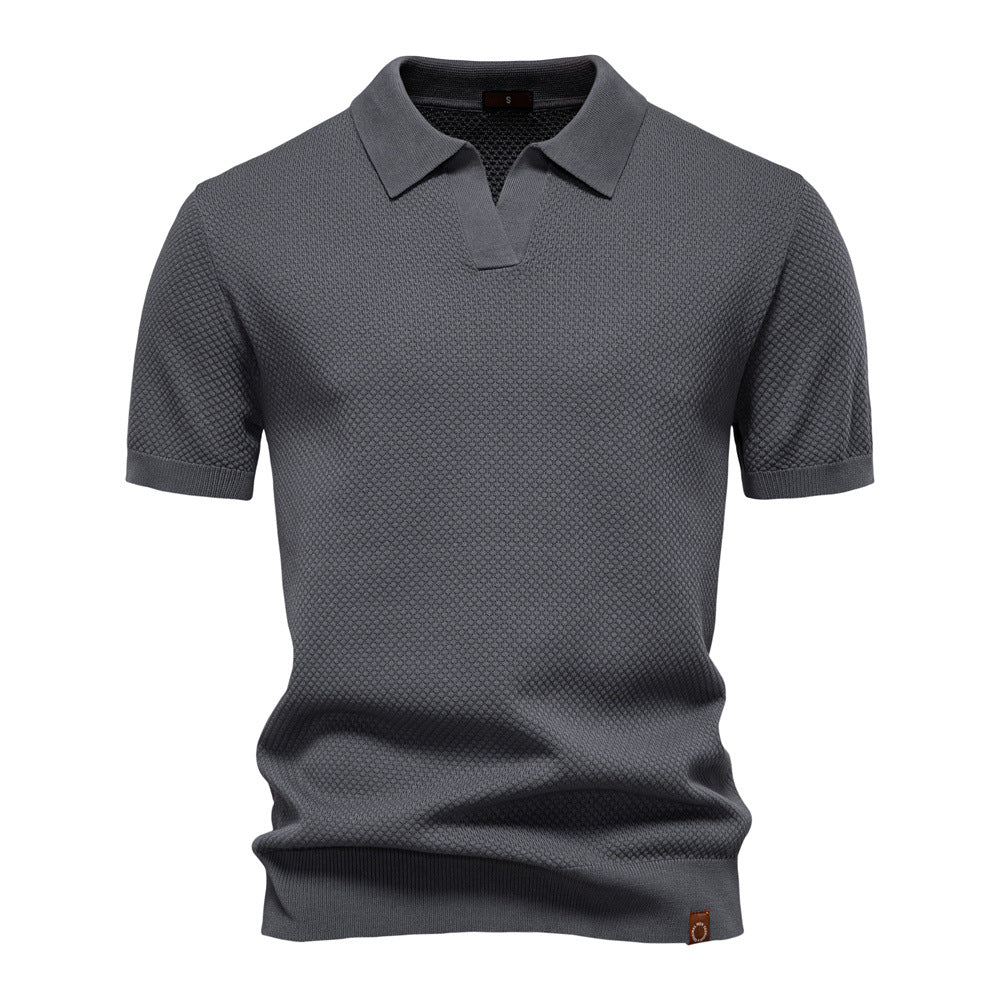 Herrar kortärmad polo skjorta med strukturerad design Eva Jonsson-Eva Jonsson