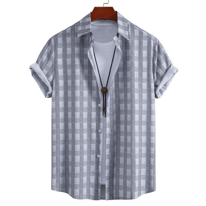 Herrar kortärmad skjorta i elegant rutig mönster Mirla-Eva Jonsson