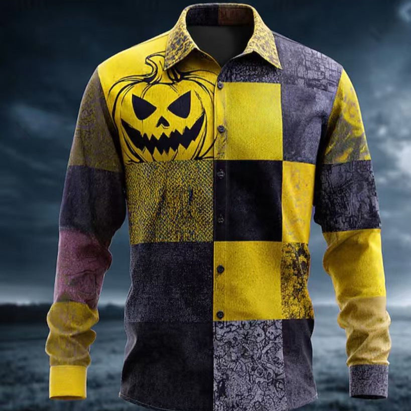 Herrar kortärmad skjorta med unik Halloween-motiv Mirla-Eva Jonsson