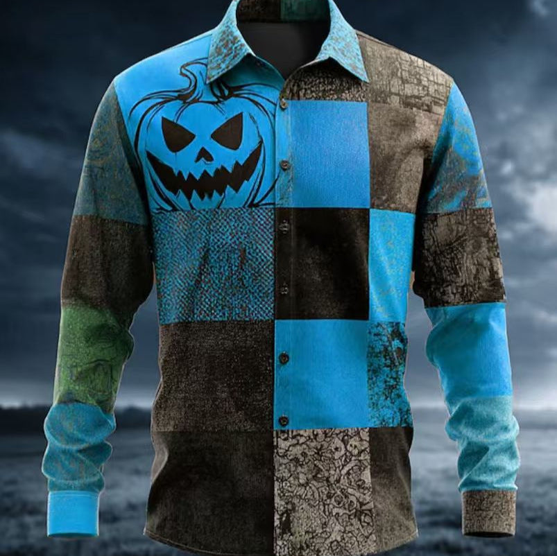 Herrar kortärmad skjorta med unik Halloween-motiv Mirla-Eva Jonsson