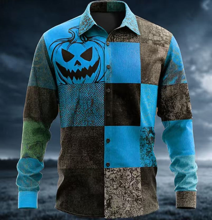 Herrar kortärmad skjorta med unik Halloween-motiv Mirla-Eva Jonsson