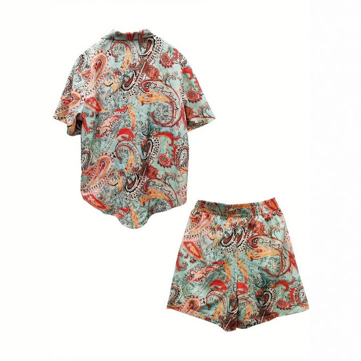 Herrar kortärmad skjorta och shorts set Mirla-Eva Jonsson