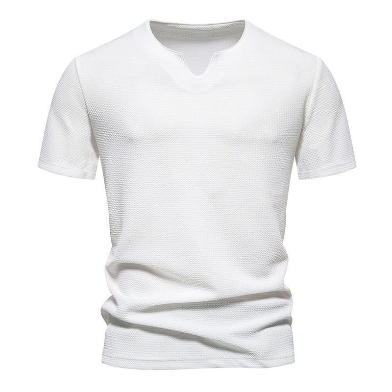 Herrar kortärmad t-shirt med modern v-ringning och andningsbar struktur Eva Jonsson-Eva Jonsson