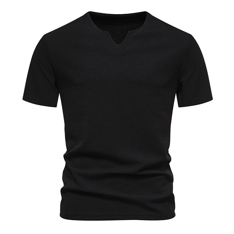 Herrar kortärmad t-shirt med modern v-ringning och andningsbar struktur Eva Jonsson-Eva Jonsson