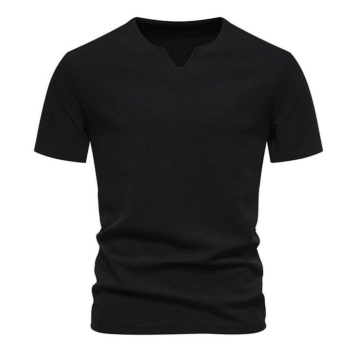 Herrar kortärmad t-shirt med modern v-ringning och andningsbar struktur Eva Jonsson-Eva Jonsson