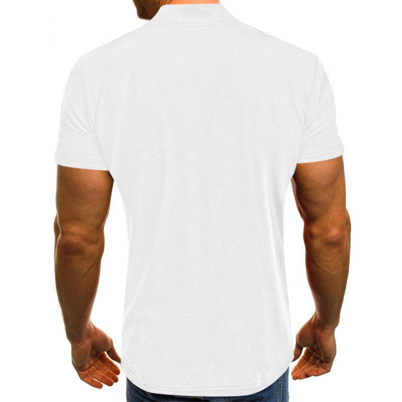 Herrar kortärmad zip-t-shirt med praktisk bröstficka Eva Jonsson-Eva Jonsson