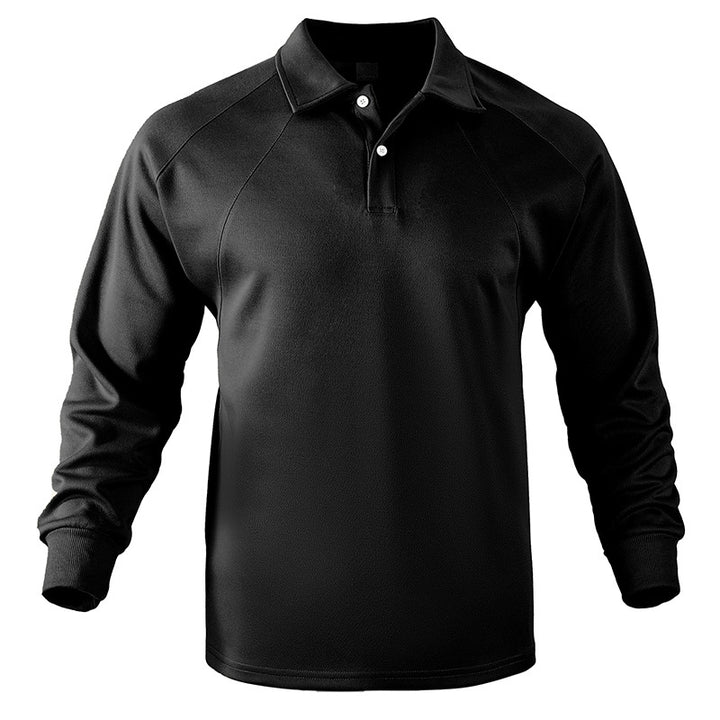 Herrar långärmad polo-shirt i mjuk bomull med sportiga accenter Mirla-Eva Jonsson