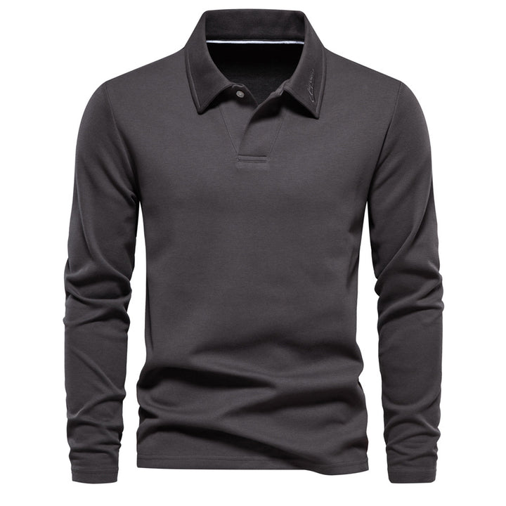 Herrar långärmad polo-shirt med elegant knapplist och sportig skärning Eva Jonsson-Eva Jonsson