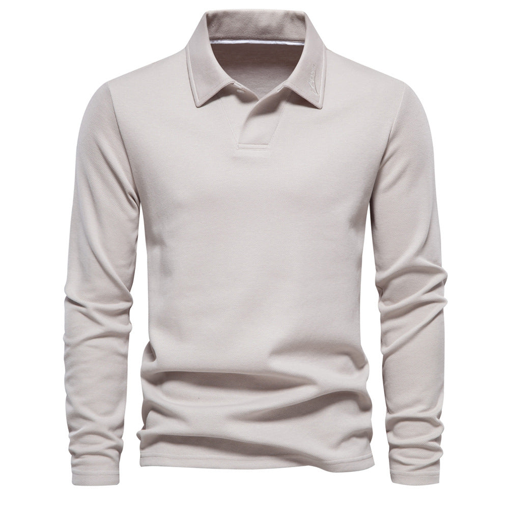 Herrar långärmad polo-shirt med elegant knapplist och sportig skärning Eva Jonsson-Eva Jonsson