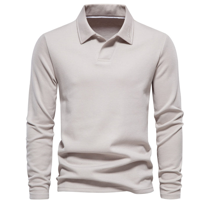 Herrar långärmad polo-shirt med elegant knapplist och sportig skärning Eva Jonsson-Eva Jonsson