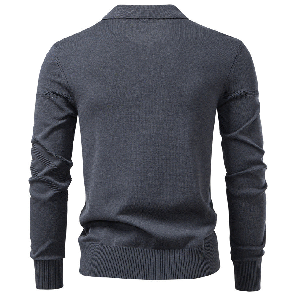 Herrar långärmad polo t-shirt med modern strukturdesign Eva Jonsson-Eva Jonsson