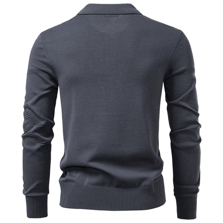 Herrar långärmad polo t-shirt med modern strukturdesign Eva Jonsson-Eva Jonsson