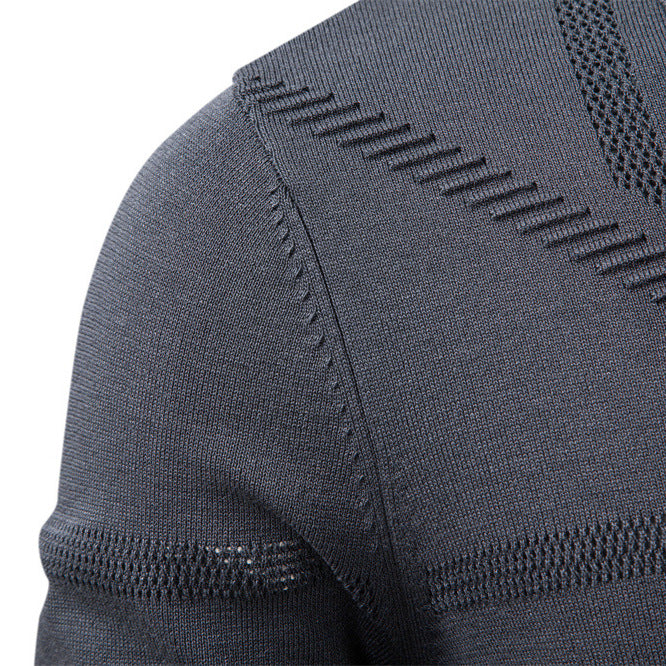 Herrar långärmad polo t-shirt med modern strukturdesign Eva Jonsson-Eva Jonsson