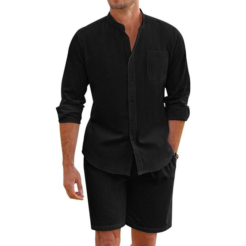 Herrar lätt linne skjorta med matchande shorts Mirla-Eva Jonsson