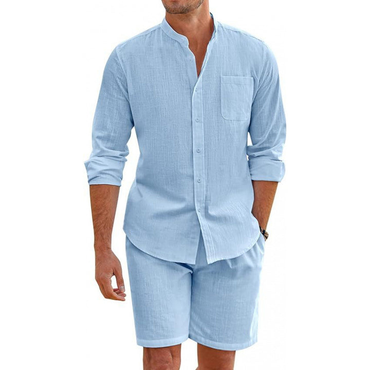 Herrar lätt linne skjorta med matchande shorts Mirla-Eva Jonsson
