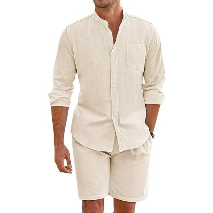 Herrar lätt linne skjorta med matchande shorts Mirla-Eva Jonsson