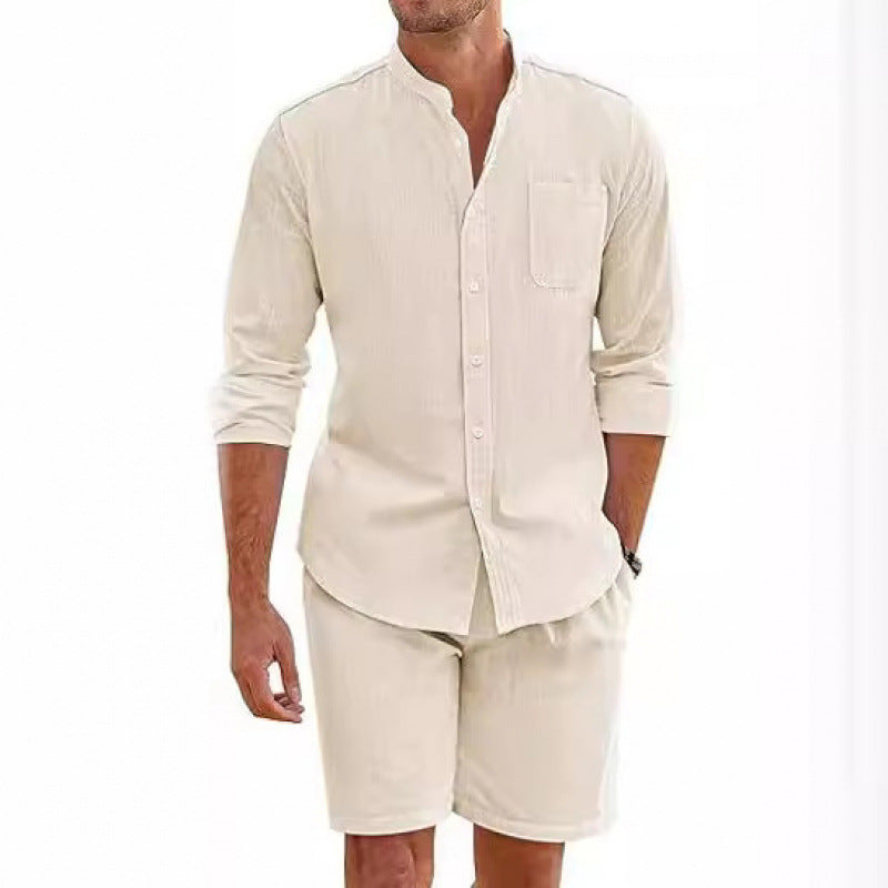 Herrar lätt linne skjorta med matchande shorts Mirla-Eva Jonsson