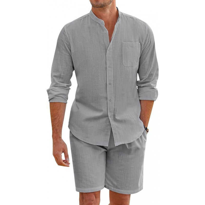 Herrar lätt linne skjorta med matchande shorts Mirla-Eva Jonsson
