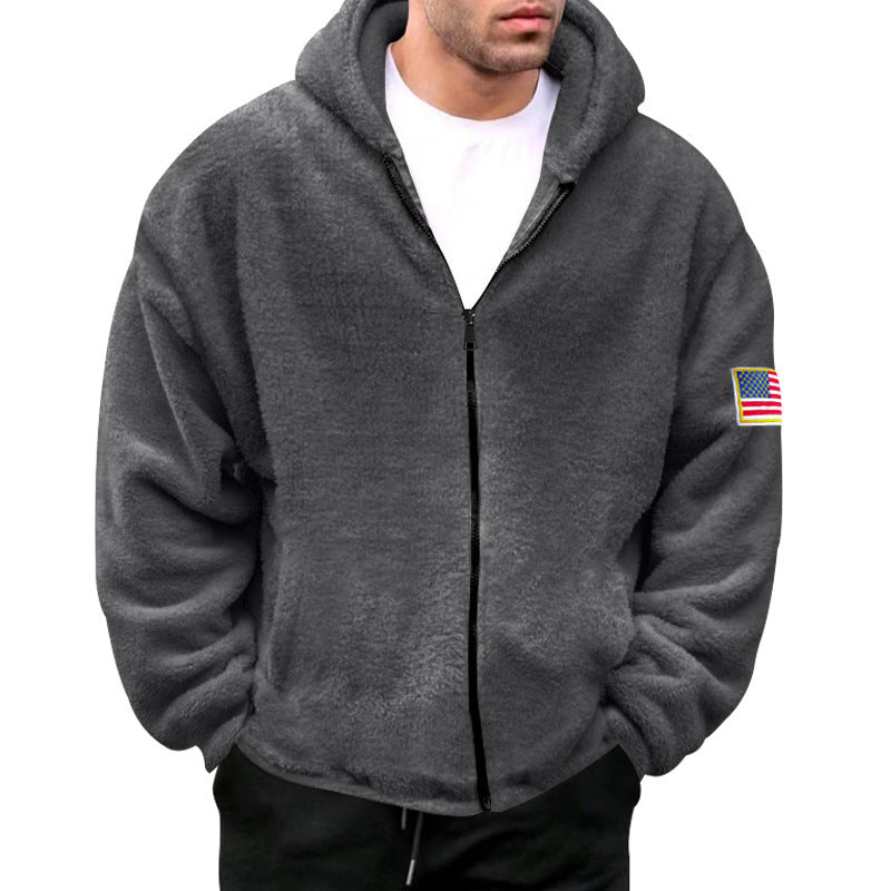 Herrar mjuk fleece-hoodie med huva och dragkedja Eva Jonsson-Eva Jonsson