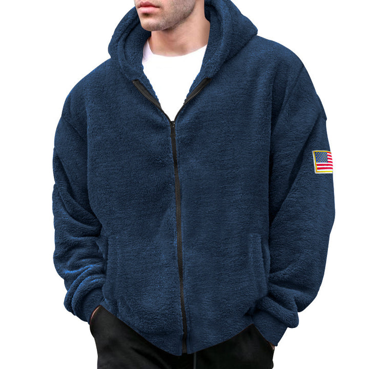 Herrar mjuk fleece-hoodie med huva och dragkedja Eva Jonsson-Eva Jonsson