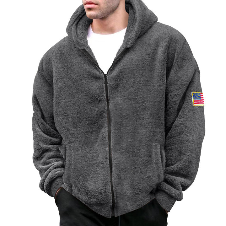 Herrar mjuk fleece-hoodie med huva och dragkedja Eva Jonsson-Eva Jonsson