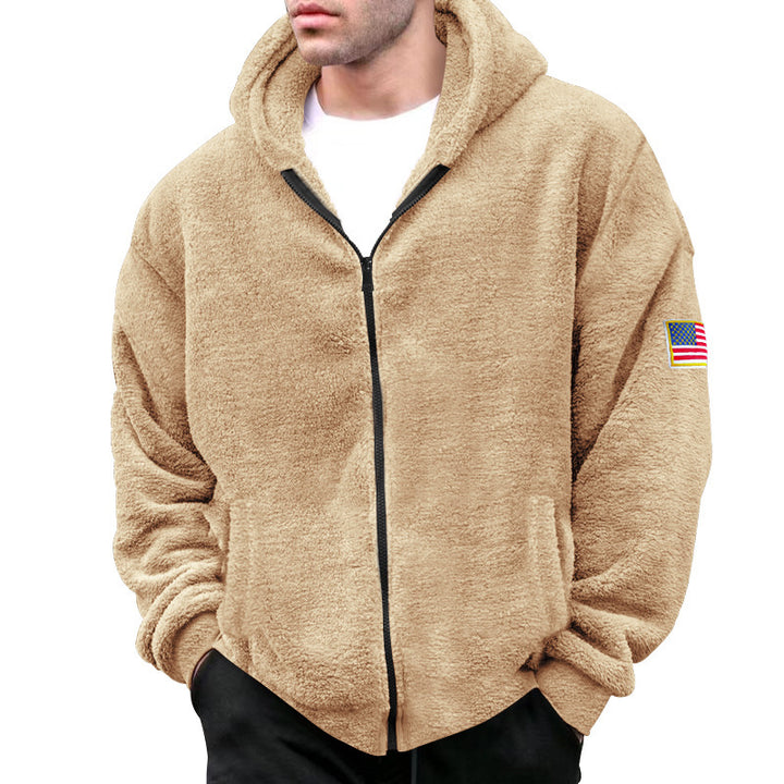 Herrar mjuk fleece-hoodie med huva och dragkedja Eva Jonsson-Eva Jonsson