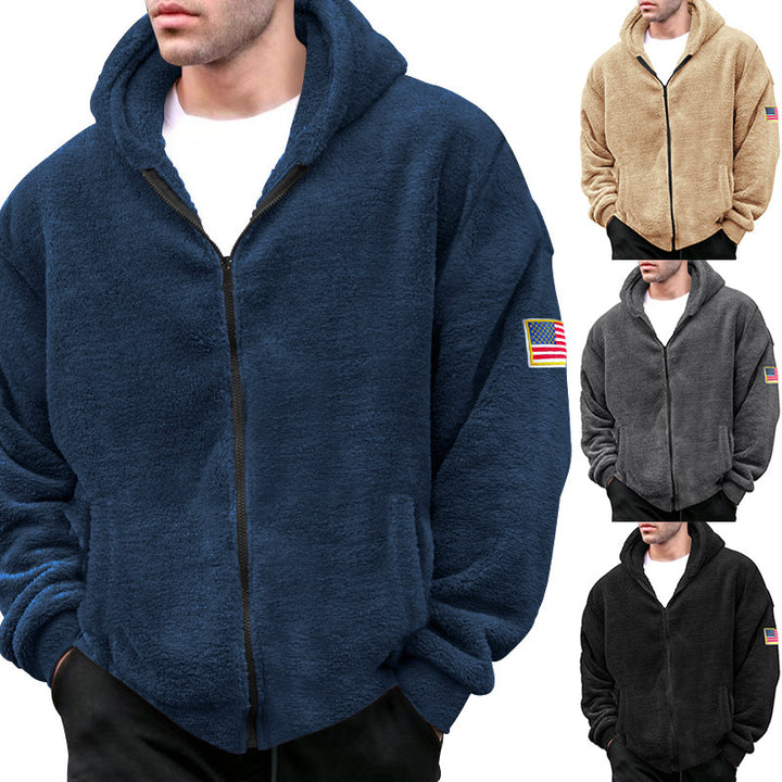 Herrar mjuk fleece-hoodie med huva och dragkedja Eva Jonsson-Eva Jonsson