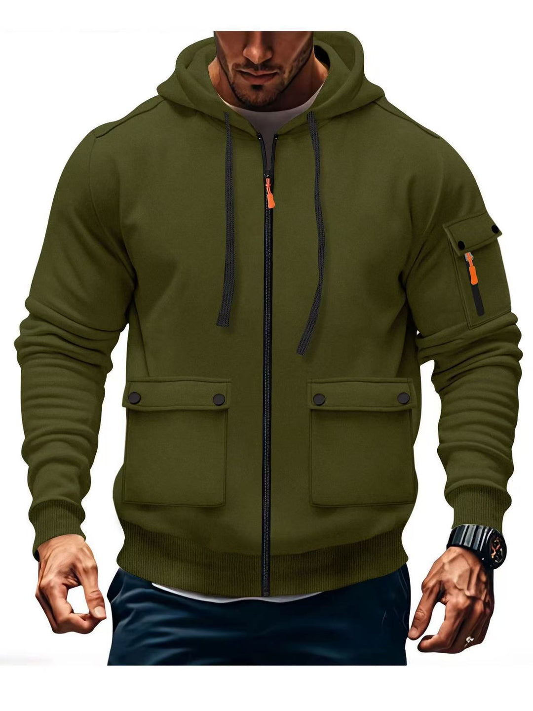 Herrar mode hooded jacka med praktiska dragkedjefickor Mirla-Eva Jonsson