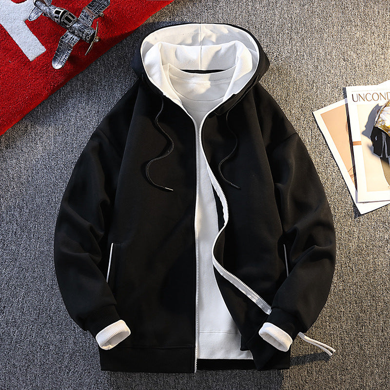 Herrar mode hoodie-jacka med kontrasterande detaljer Mirla-Eva Jonsson
