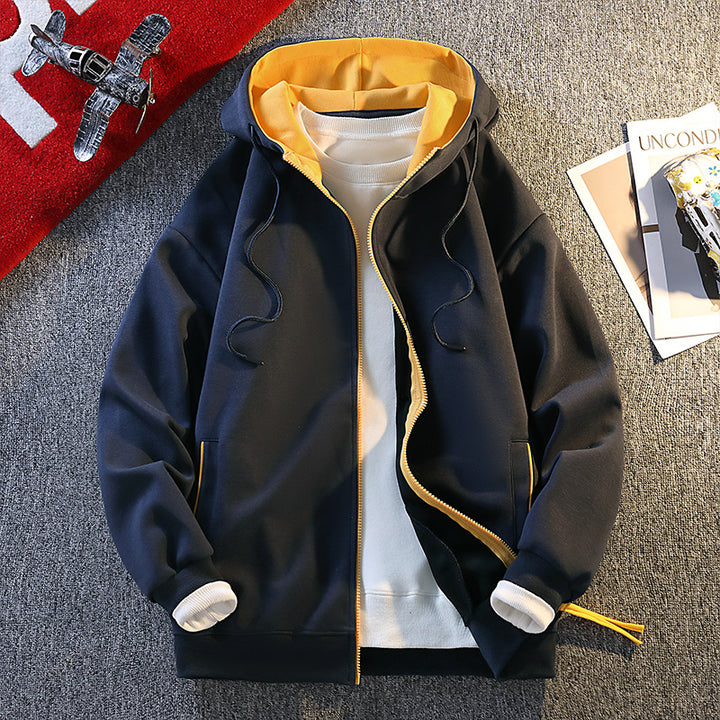 Herrar mode hoodie-jacka med kontrasterande detaljer Mirla-Eva Jonsson