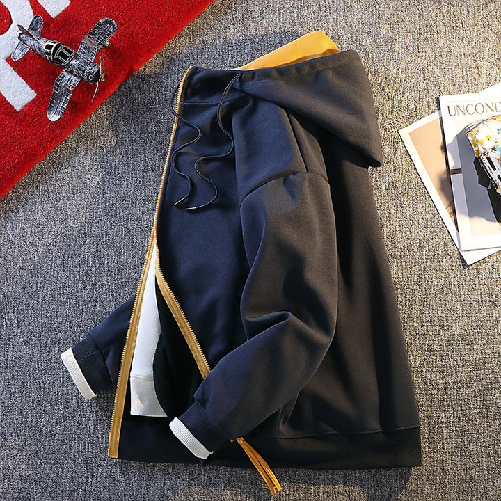 Herrar mode hoodie-jacka med kontrasterande detaljer Mirla-Eva Jonsson
