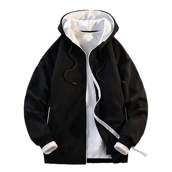 Herrar mode hoodie-jacka med kontrasterande detaljer Mirla-Eva Jonsson