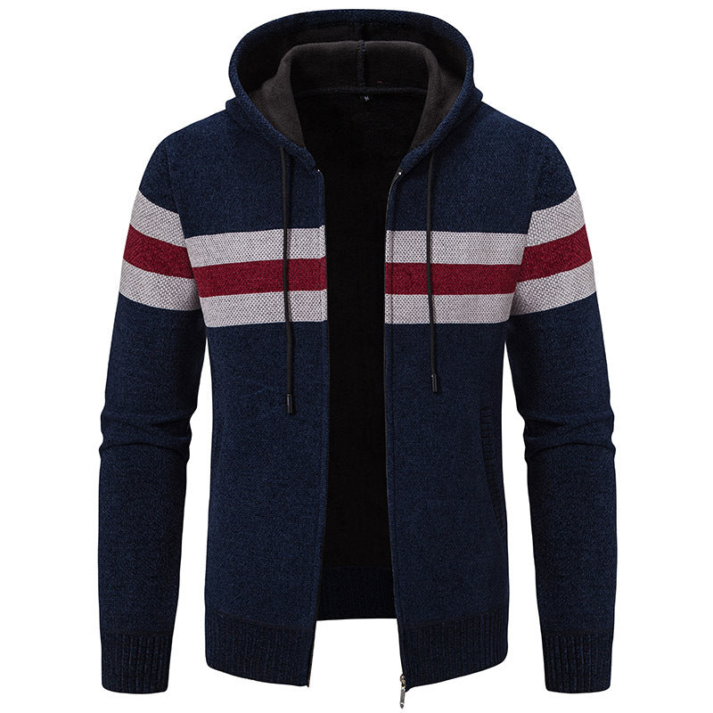 Herrar mode hoodie jacka med strukturerad design och elegant inre krage Mirla-Eva Jonsson
