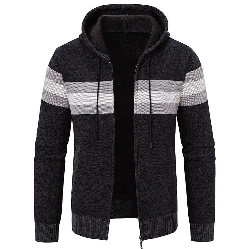 Herrar mode hoodie jacka med strukturerad design och elegant inre krage Mirla-Eva Jonsson