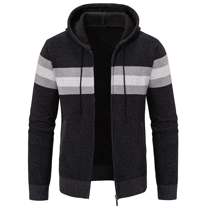 Herrar mode hoodie jacka med strukturerad design och elegant inre krage Mirla-Eva Jonsson